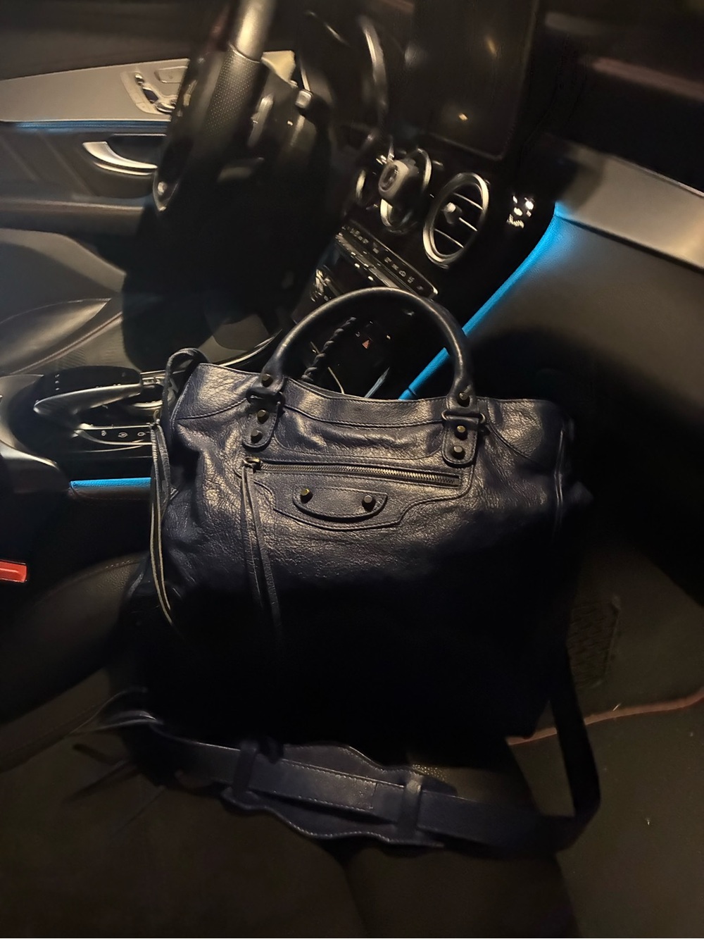 Authentic Blue Balenciaga City Bag